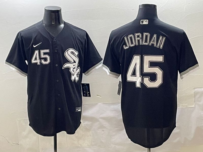 Men Chicago White Sox #45 Jordan Black Game 2025 Nike MLB Jersey style 3